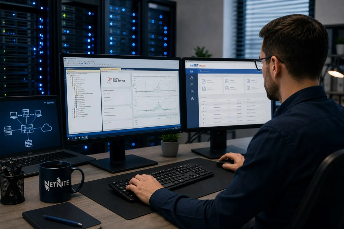 konfiguracja bazy danych SQL Server dla plogramu insert Nexo