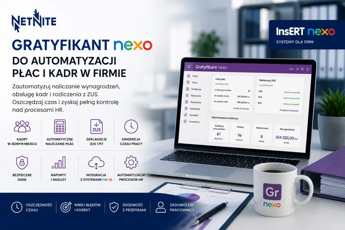 program gratyfikant nexo zainstalowany na laptopie w firmie